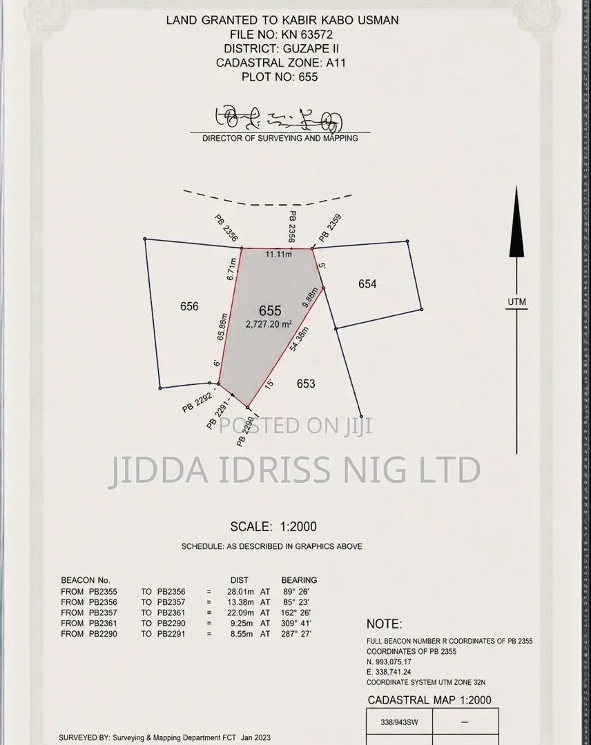 Prime Guzape Ii Residential Plot for Sale – 2,727sqm in Guzape District