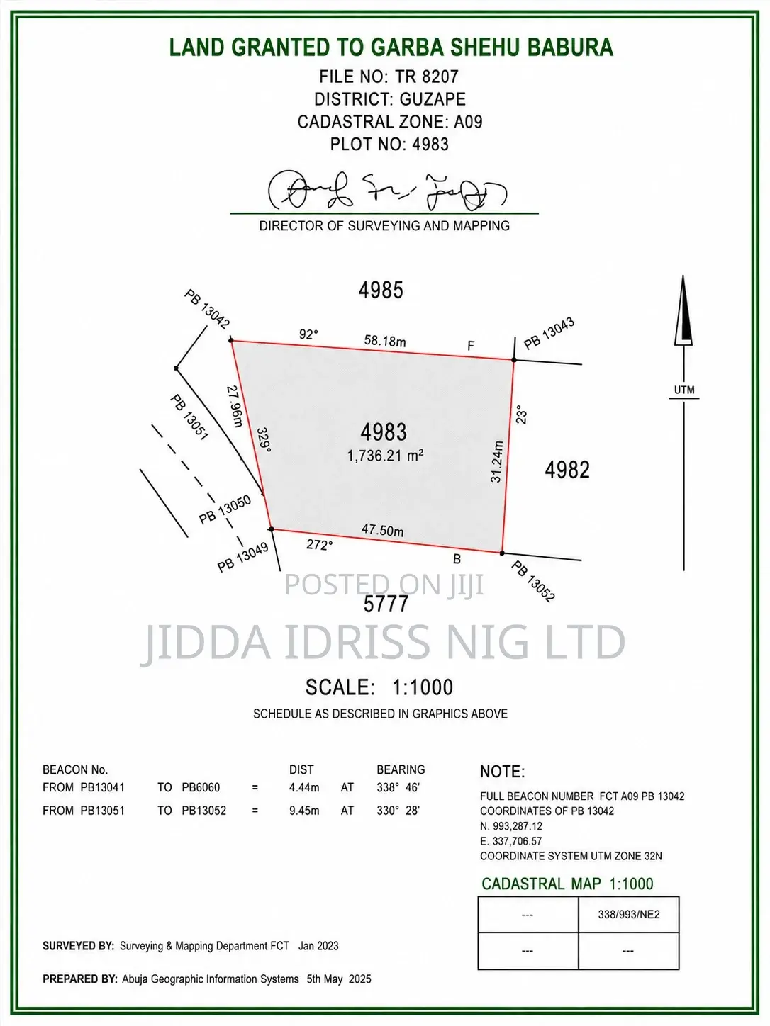 Strategic Investment Plot in Guzape Main in Guzape District