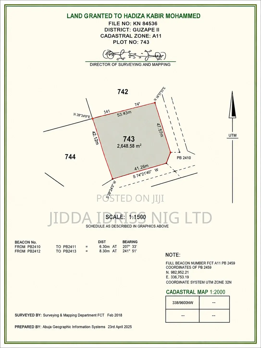 Prime Guzape Ii Residential Plot For Sale – 2,645sqm in Guzape District