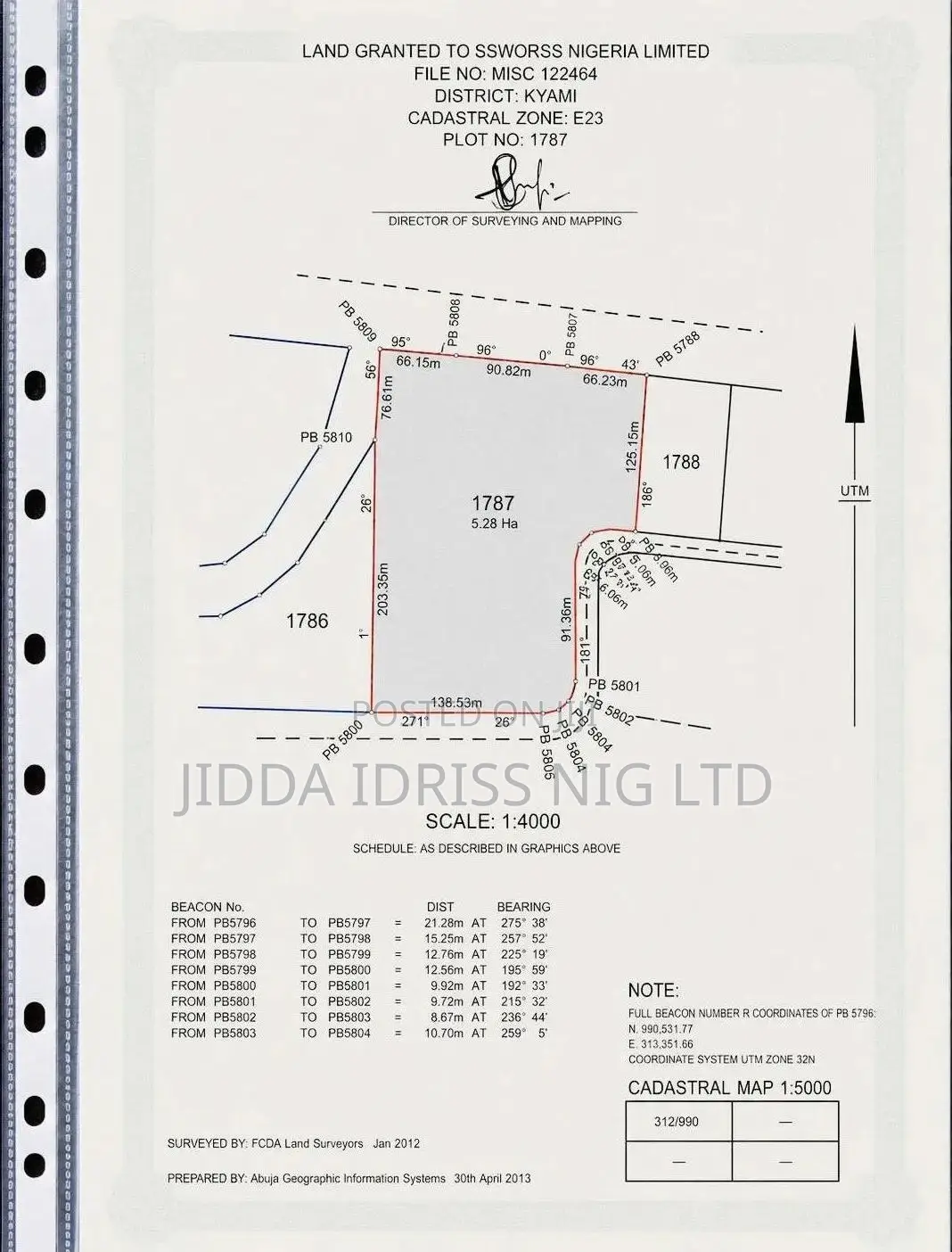 Direct Mandate: 5.28ha Strategic Land in Kyami Abuja in Kiami