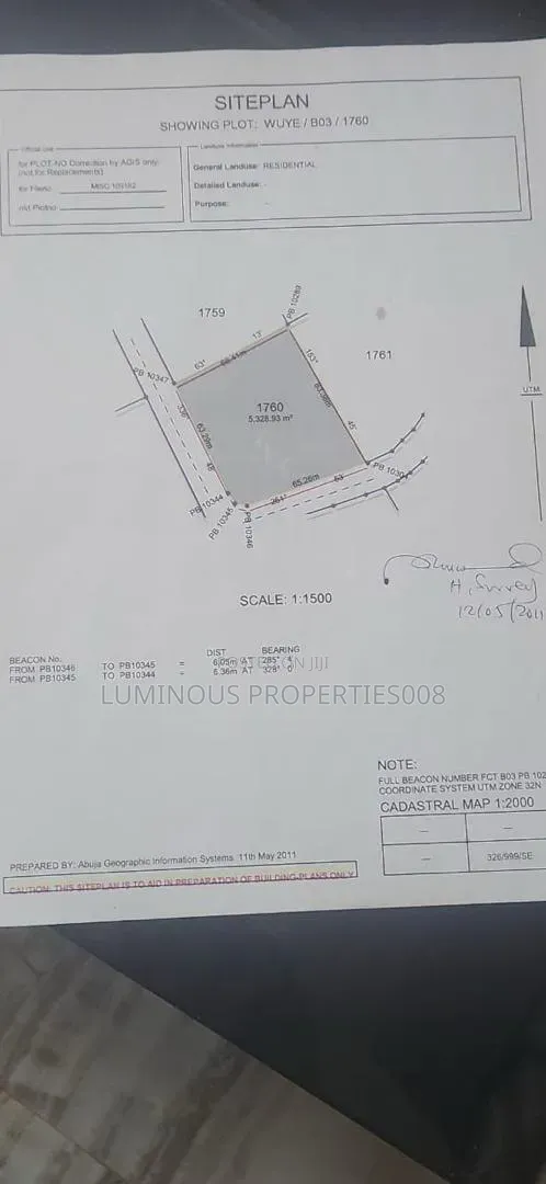 5325sqm Plot of Land Wuye Cofo in Wuye