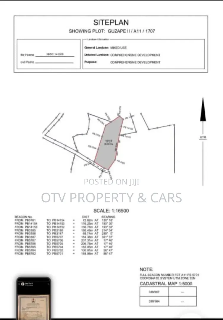20 Hectares of Land for Sale at Guzape 2 Abuja in Lekki Phase 1