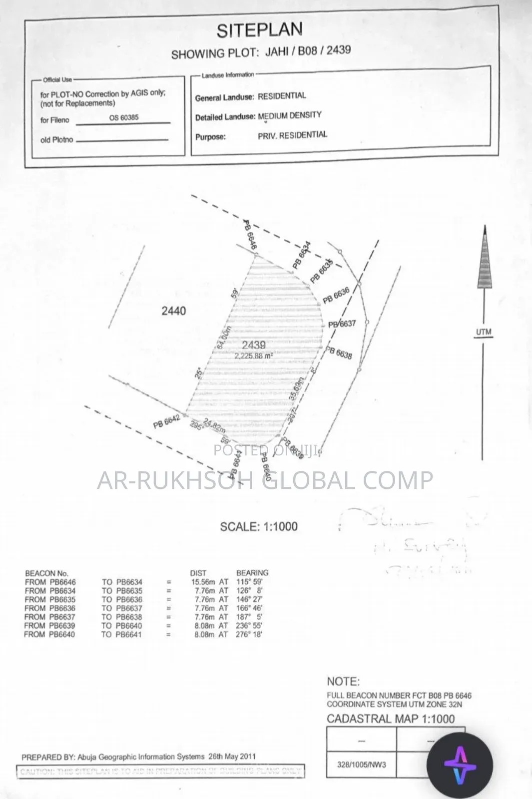 2,225sqm Residential Priv. Housing Land (Medium Density) in Jahi