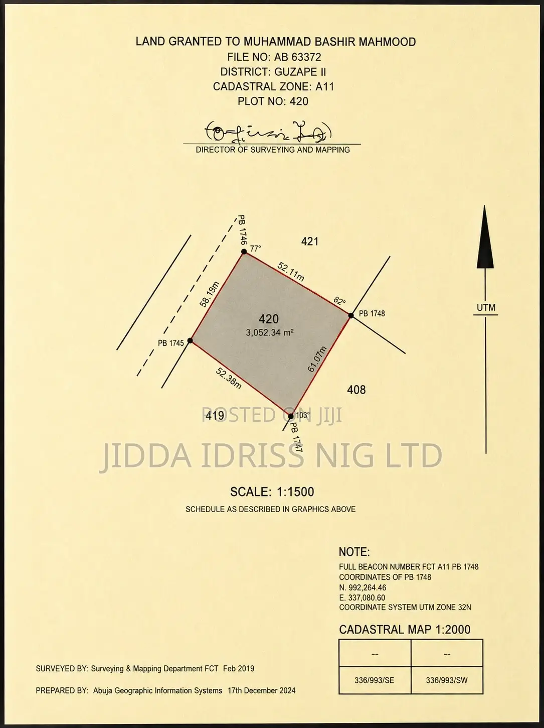 Prime Residential Land With C of O in Guzape 2 in Guzape District