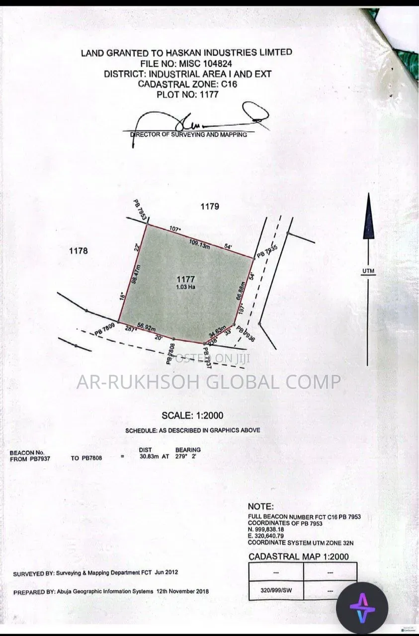 1.03hectares Idu Industrial Land (Non Specified) in Idu Industrial
