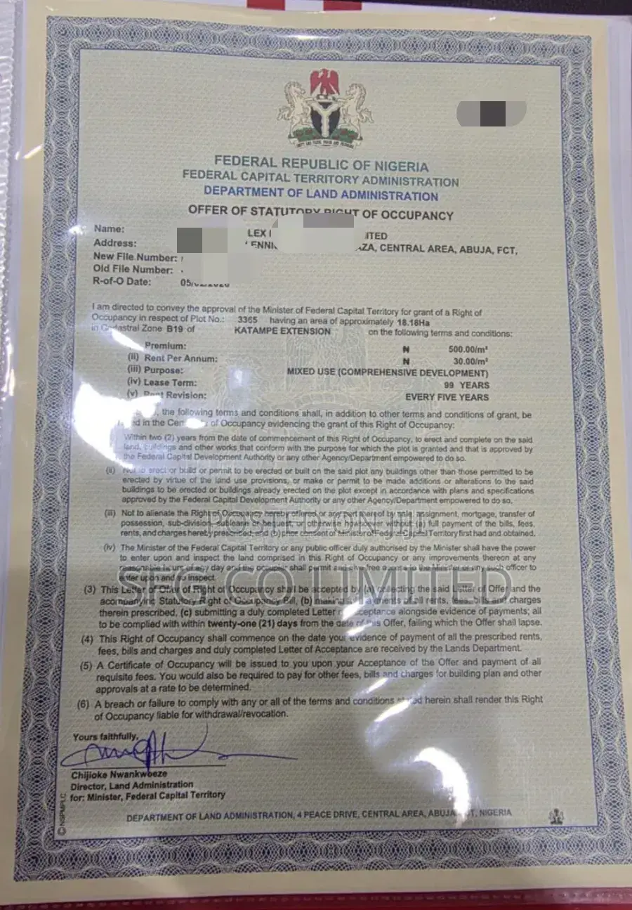 Fcda Approved Estate Land in Abuja in Katampe Extension