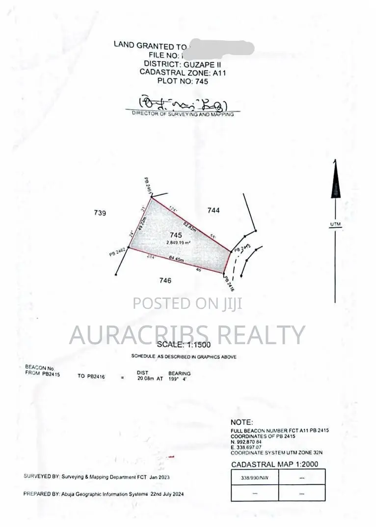 Guzape 2 Land for Sale in Guzape District