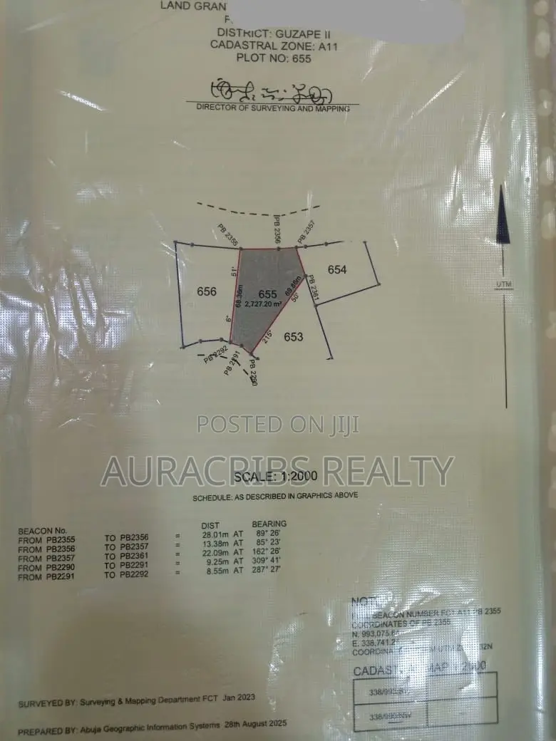 Plot 655 Cadastral Zone A11 Guzape 2 for Sale in Guzape District