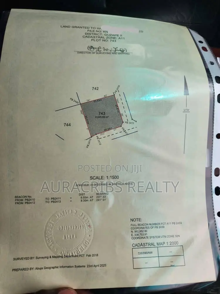Guzape 2 Cadastral Zone A11 FCT Abuja Selling in Guzape District
