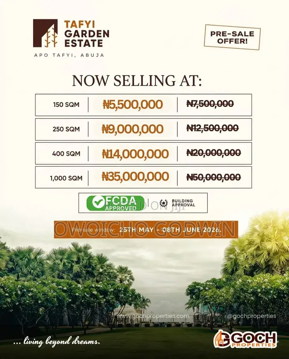 Tafyi 150sqm Plot in Apo Resettlement