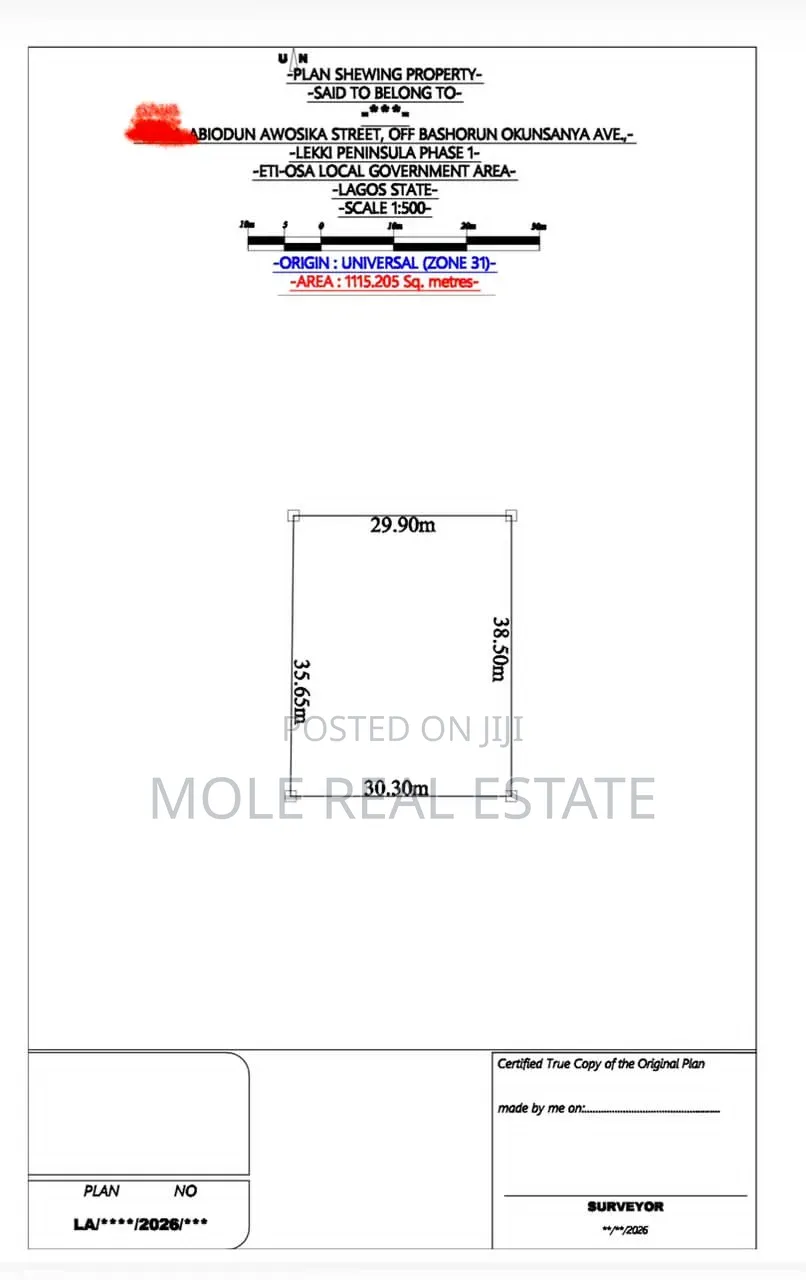 1,115sqm Joint Venture (Jv) Off Admiralty Aleki in Lekki Phase 1