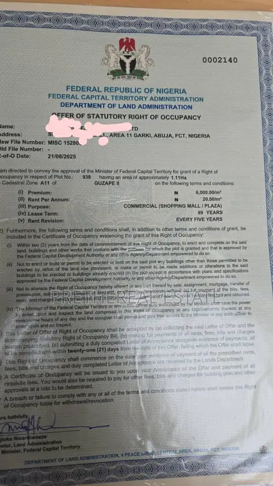 Land for Sale in Guzape in Maitama