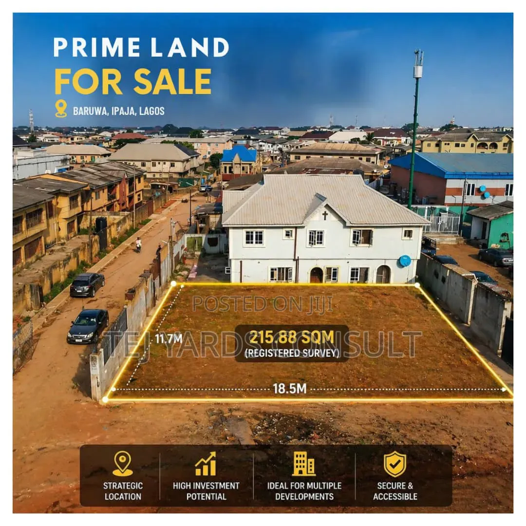 Prime Corner Piece Land in Baruwa Lagos. in Baruwa