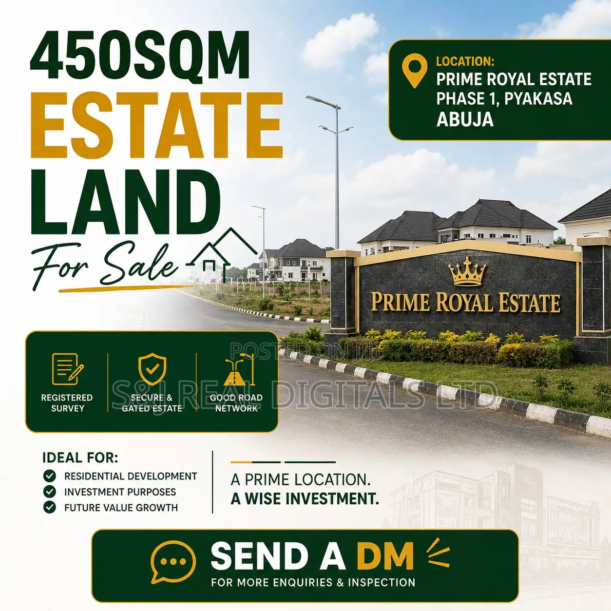 450 Sqm Estate Land For Sale in Pyakasa