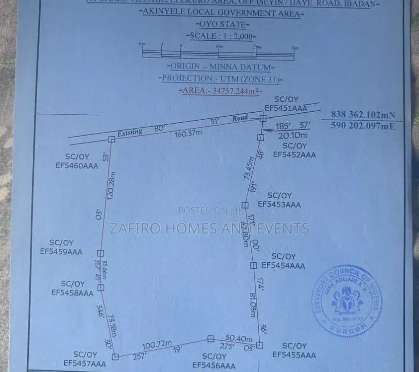 10 Acres of Farmland at Baake Village Elekuru Off Moniya-Iseyin Road in Moniya