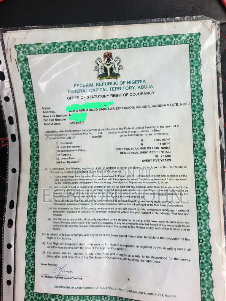 Land for Sell at Kagini Fcda Layout Opposite Kuwba Nysc in Kubwa