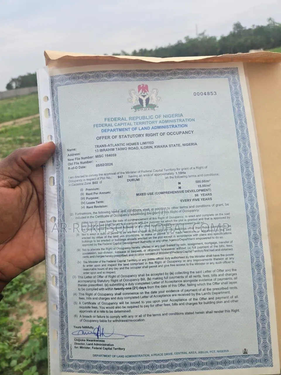 1.19hectares Mixed Use Comprehensive Development in Kubwa