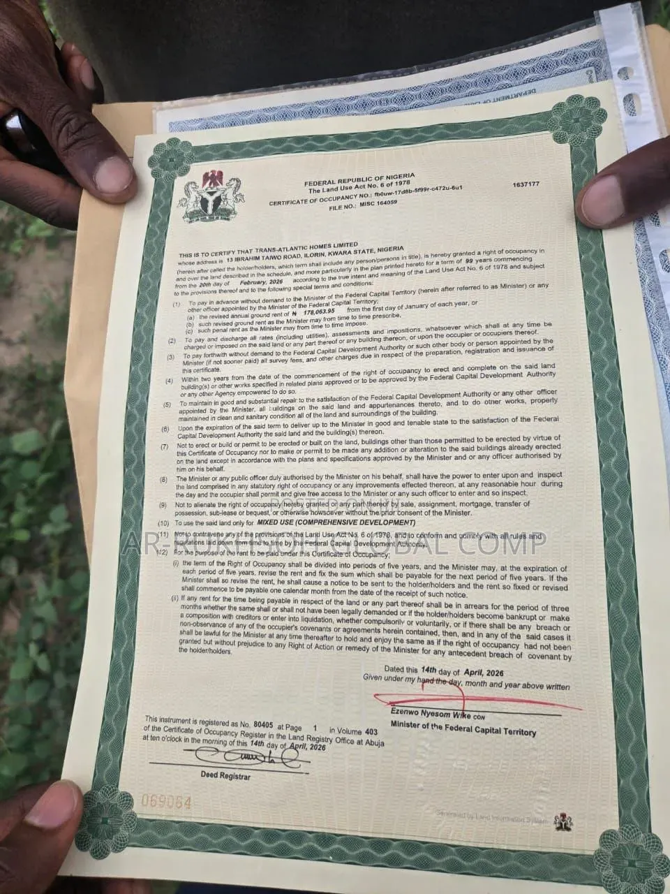 1.19hectares Mixed Use Comprehensive Development in Kubwa