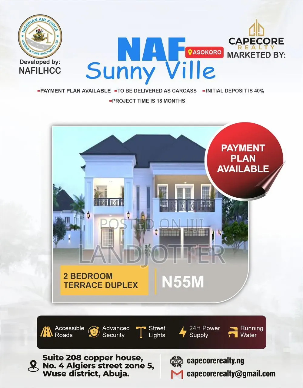 2 Bedroom Terrace Duplex - Carcass in Asokoro