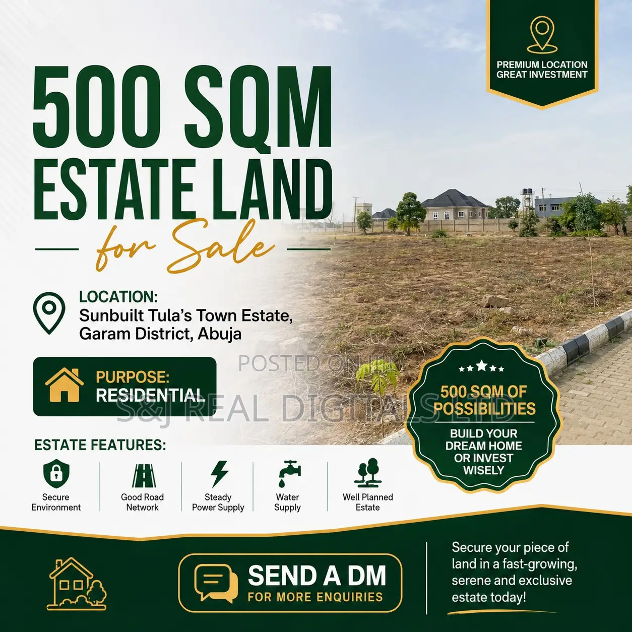 500 SQM Estate Land in Garam District in Bwari / Bwari