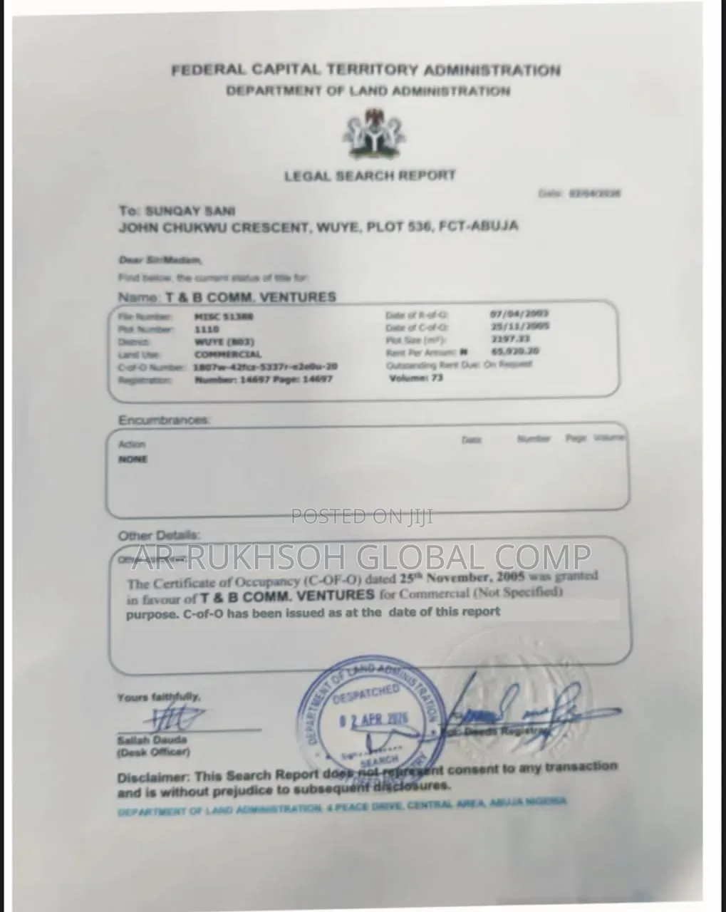 2,197.37sqm and 2,085.53 SQM Residential Lands in Wuye