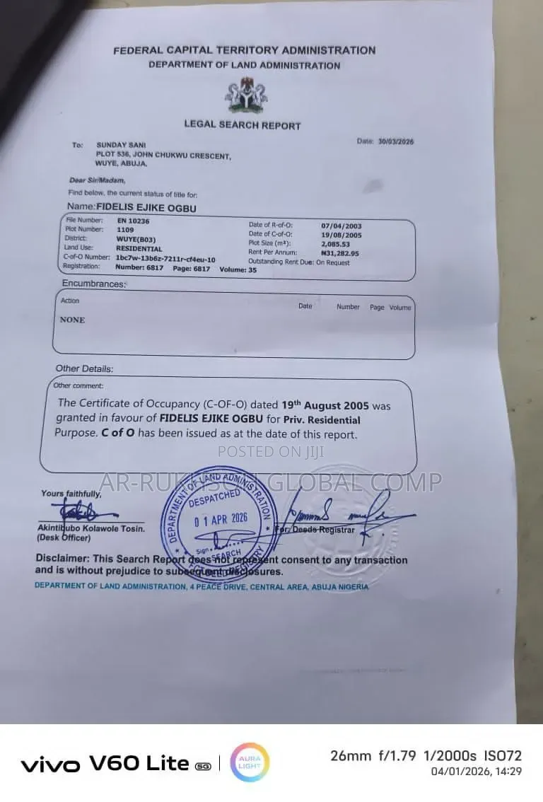 2,197.37sqm and 2,085.53 SQM Residential Lands in Wuye