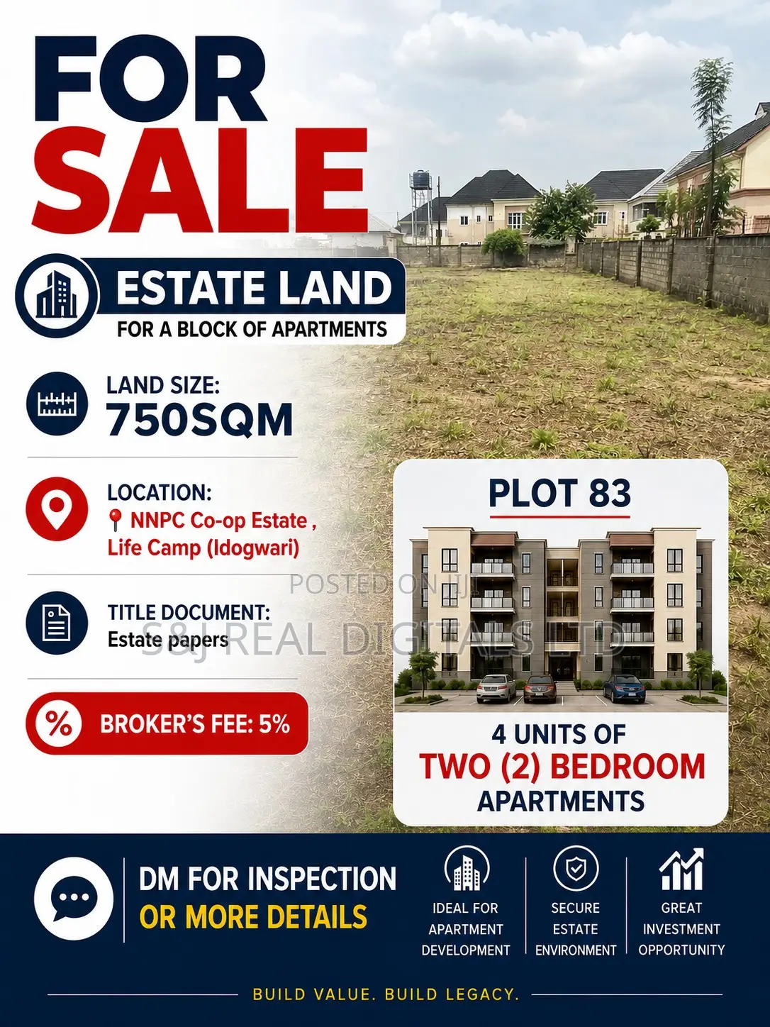 750 SQM Estate Land in an Estate in Life Camp