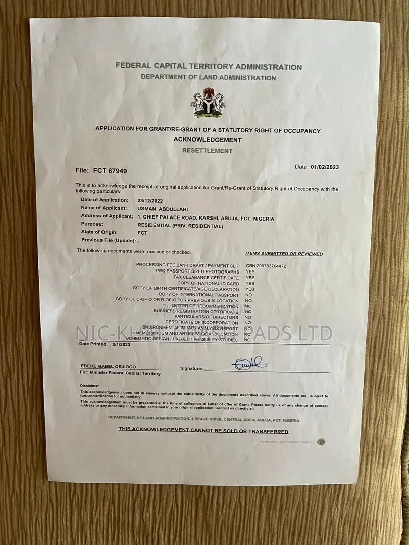 Fcda Allocation for Sale in Karshi
