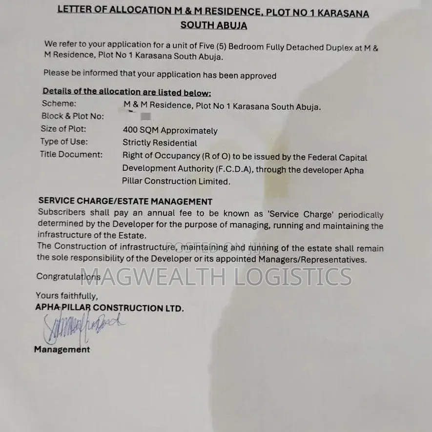 Estate Plot for Sale at Gwarinpa Extension in Dawaki