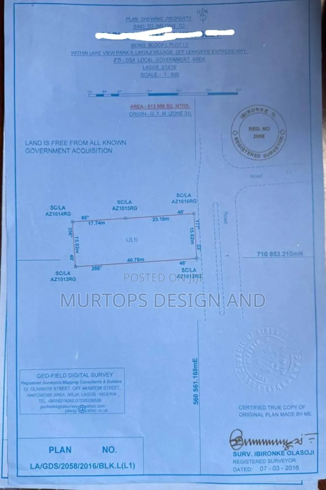 613sqm of Land for Joint Venture - Lake View Estate Orchid Hotel Road in Lekki Phase 2