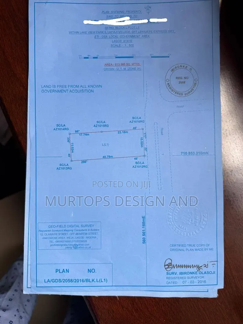 613sqm of Land for Joint Venture - Lake View Estate Orchid Hotel Road in Lekki Phase 2