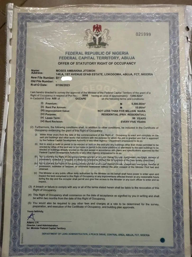 Strategic Investment Plot In Guzape Main Abuja in Guzape District