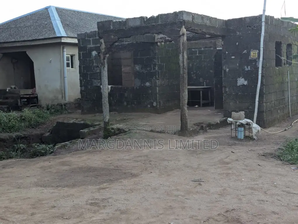 For Sale, Half Plot of Land + Uncompleted 5 Beds Bungalow, Off Igbe Ik in Ibeshe / Ikorodu
