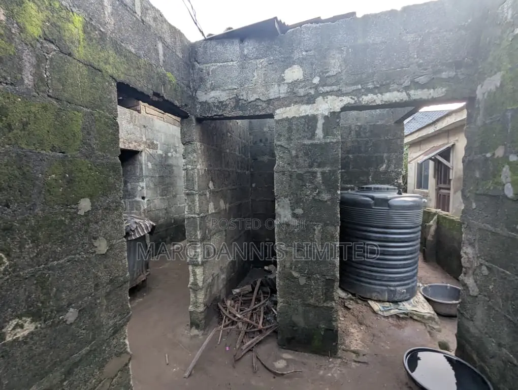 For Sale, Half Plot of Land + Uncompleted 5 Beds Bungalow, Off Igbe Ik in Ibeshe / Ikorodu