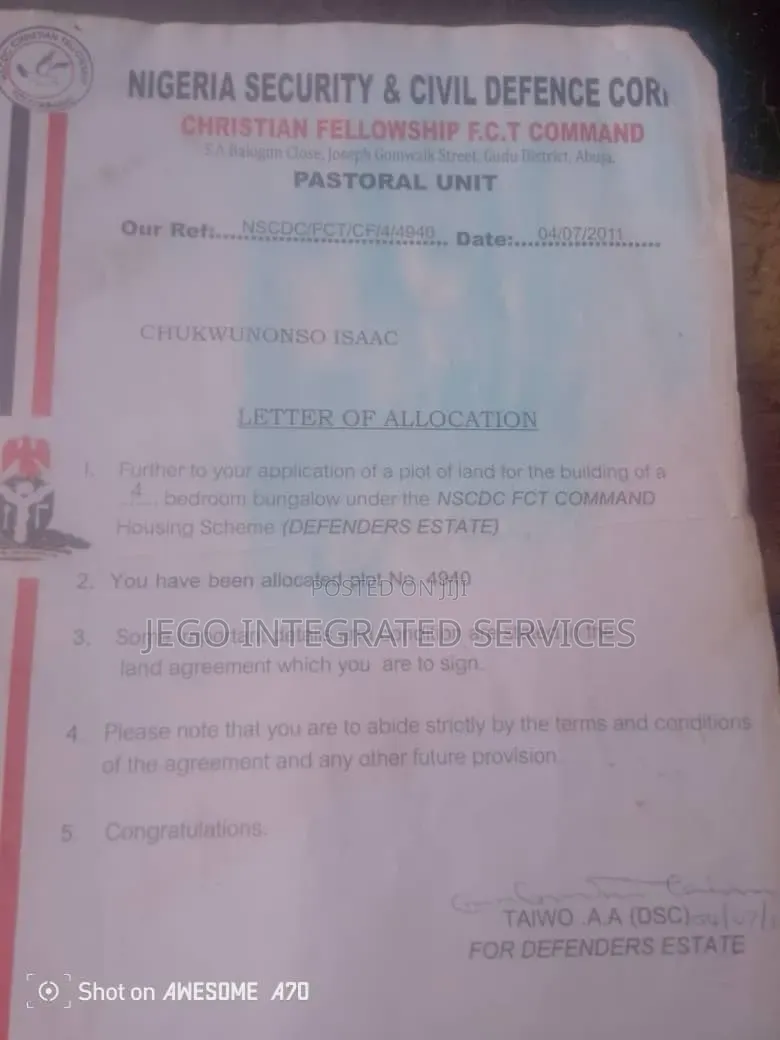Plot of Land for Sale at Civil Defense Estate Orozo Abuja, Sizes 1,000 in Jikwoyi