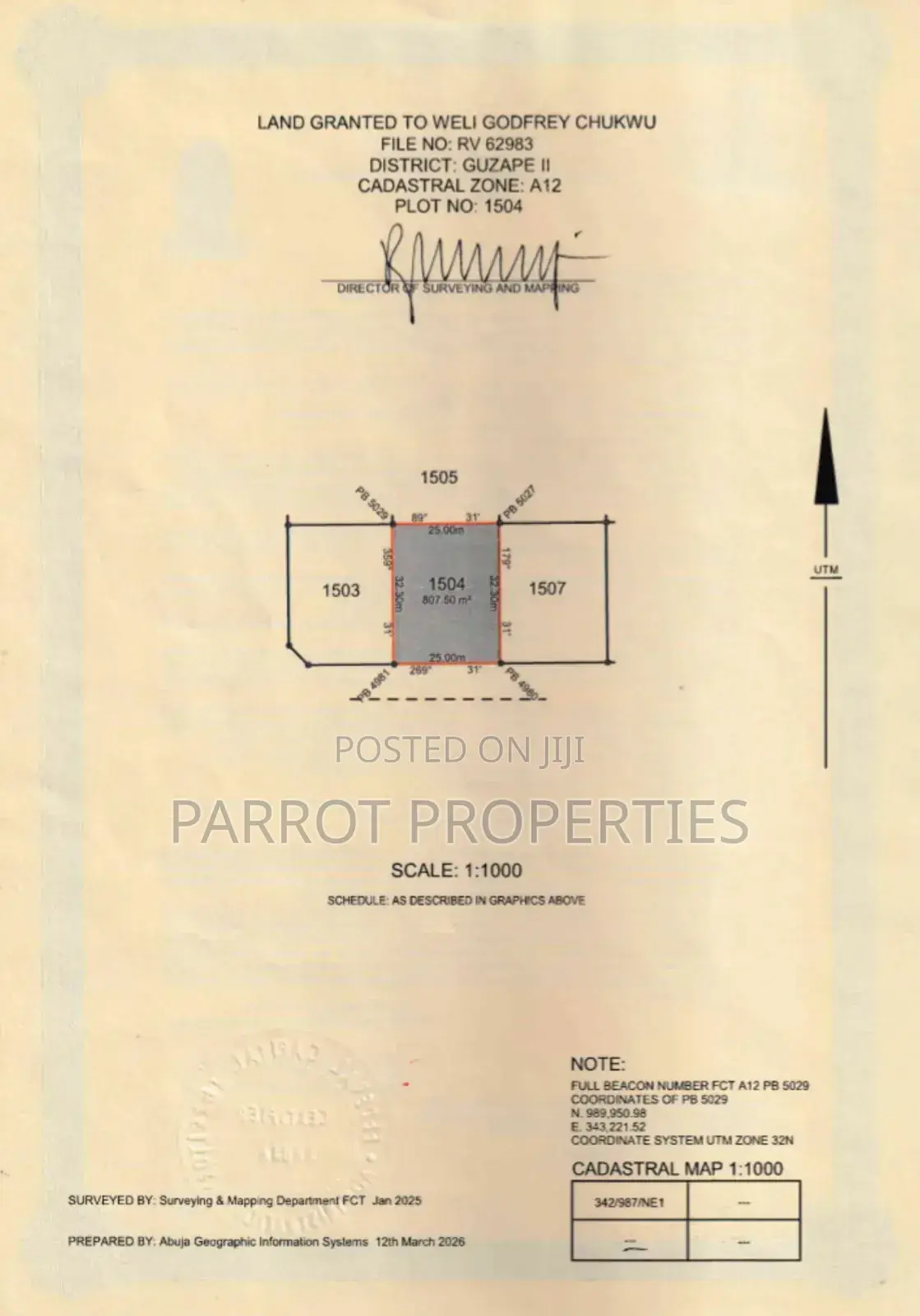 Guzape 2 Land for Sale in Guzape District