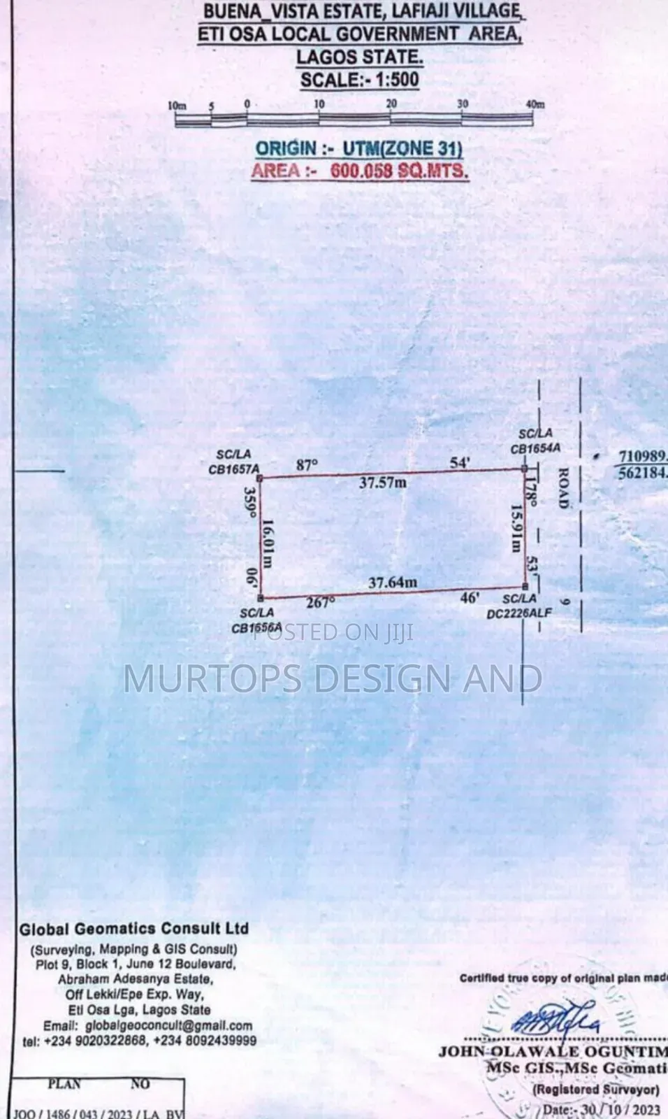 A Prime Land 600.58sqm Is Available at Buena Vista Estate, Orchid. in Lekki Phase 2