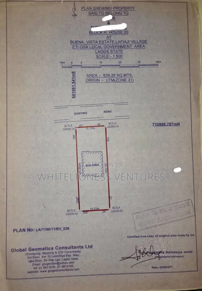 A Plot of Land for Sale in Buene Vista Estate in Lafiaji
