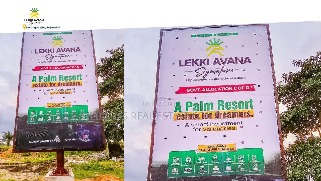 Govt.Allocation Cofo on a Signature Resort Palm Estate in Lekki Avana in Lekki Expressway