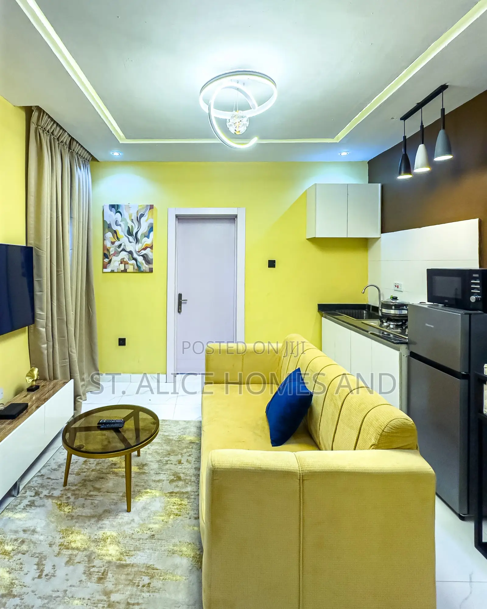Apartment C6 Yellow Theme 1 Bedroom Apartment, Surulere, Lagos in Itire