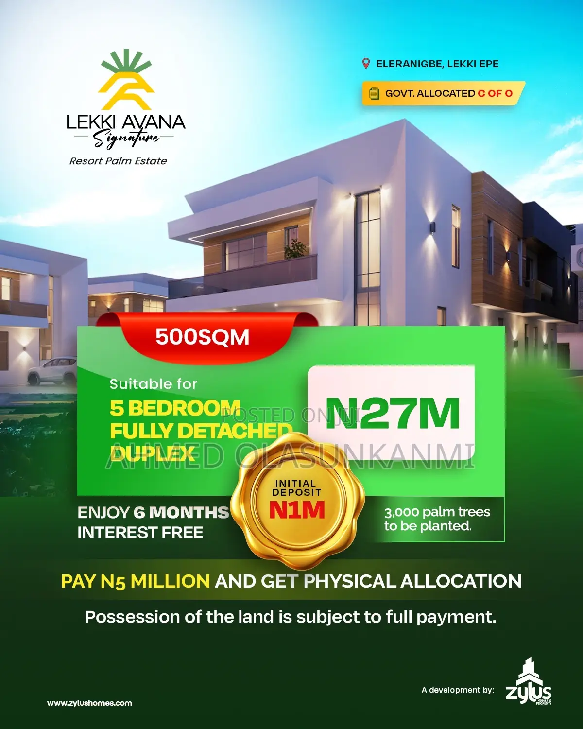 Lekki Avana Signature Resort Palm Estate in Elerangbe