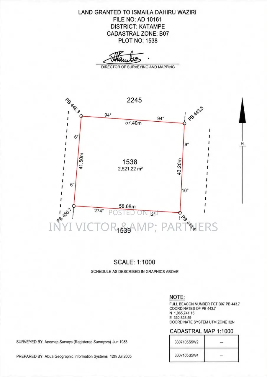 Land for Sale in Katampe (Main)