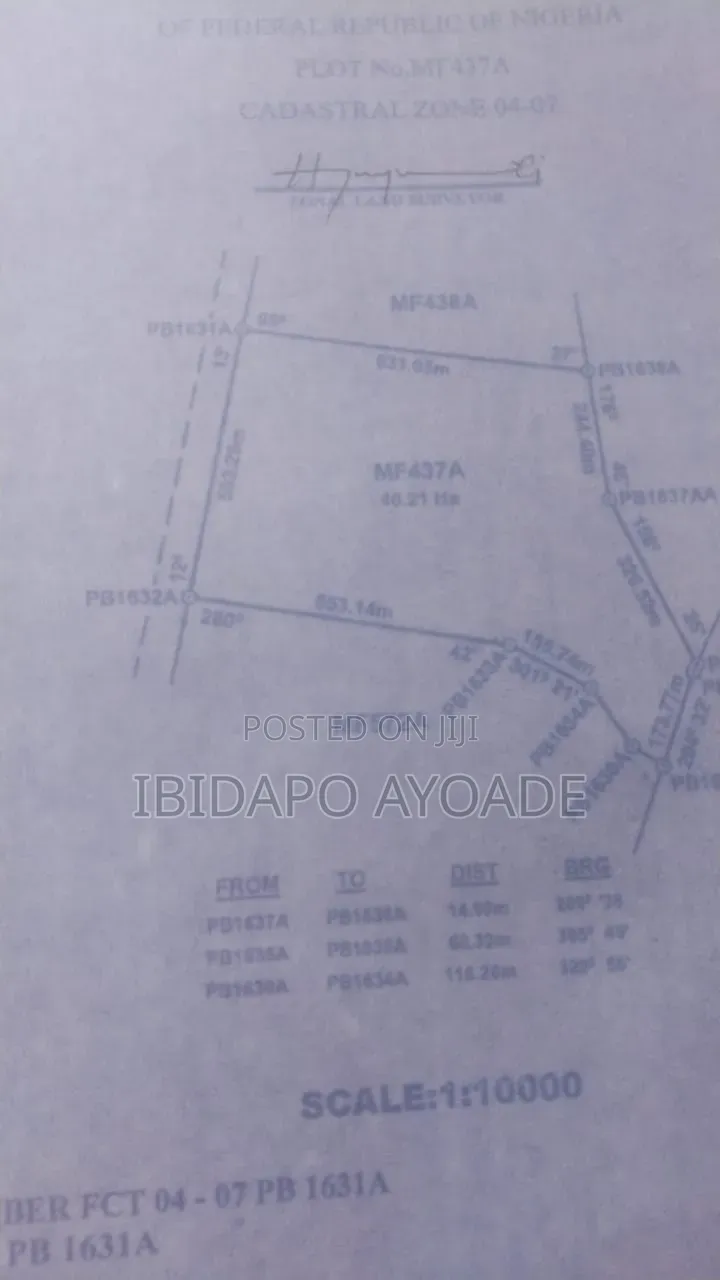 40hectares Multifuntion Land in Kaida Dobi Estate Layout in Giri