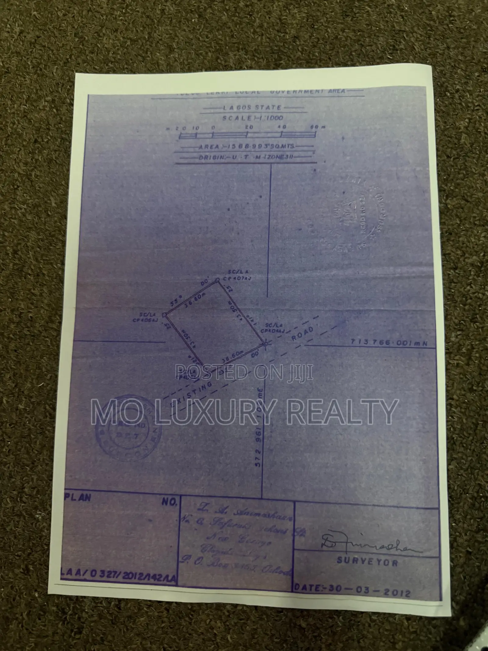 1588sqm Land for Sale Apr 3 Plots With a Bungalow in Abijo