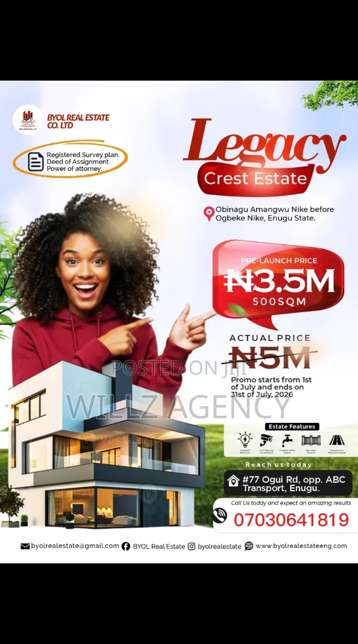 Legacy Crest Estate Land in Enugu