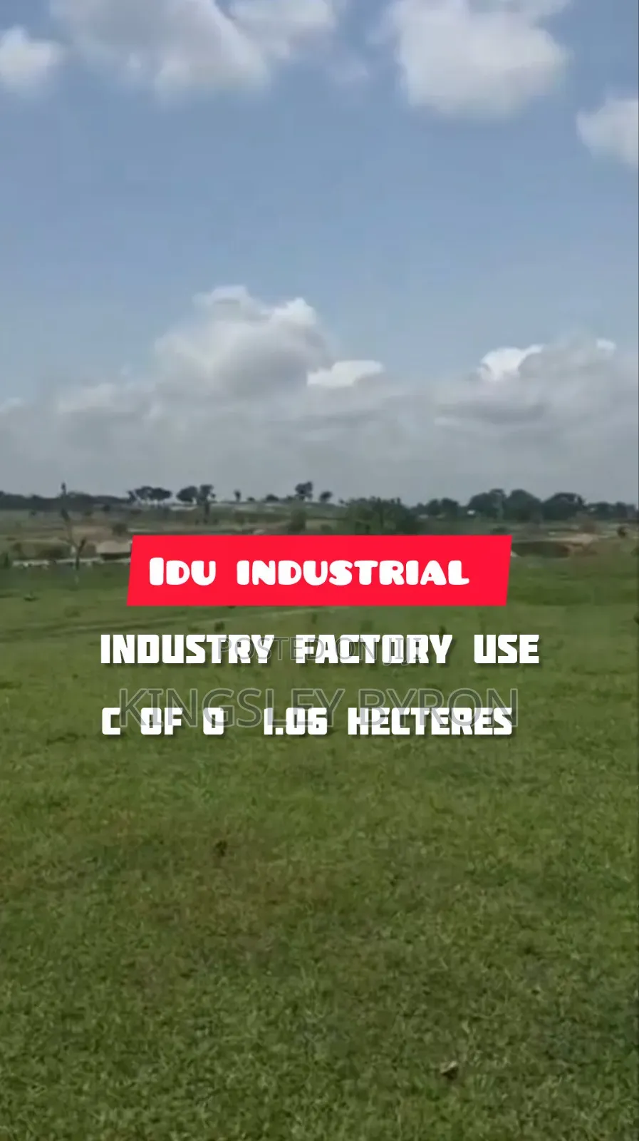 Fast Sale 1.06 Hectares at Tarred Road in Idu Industrial