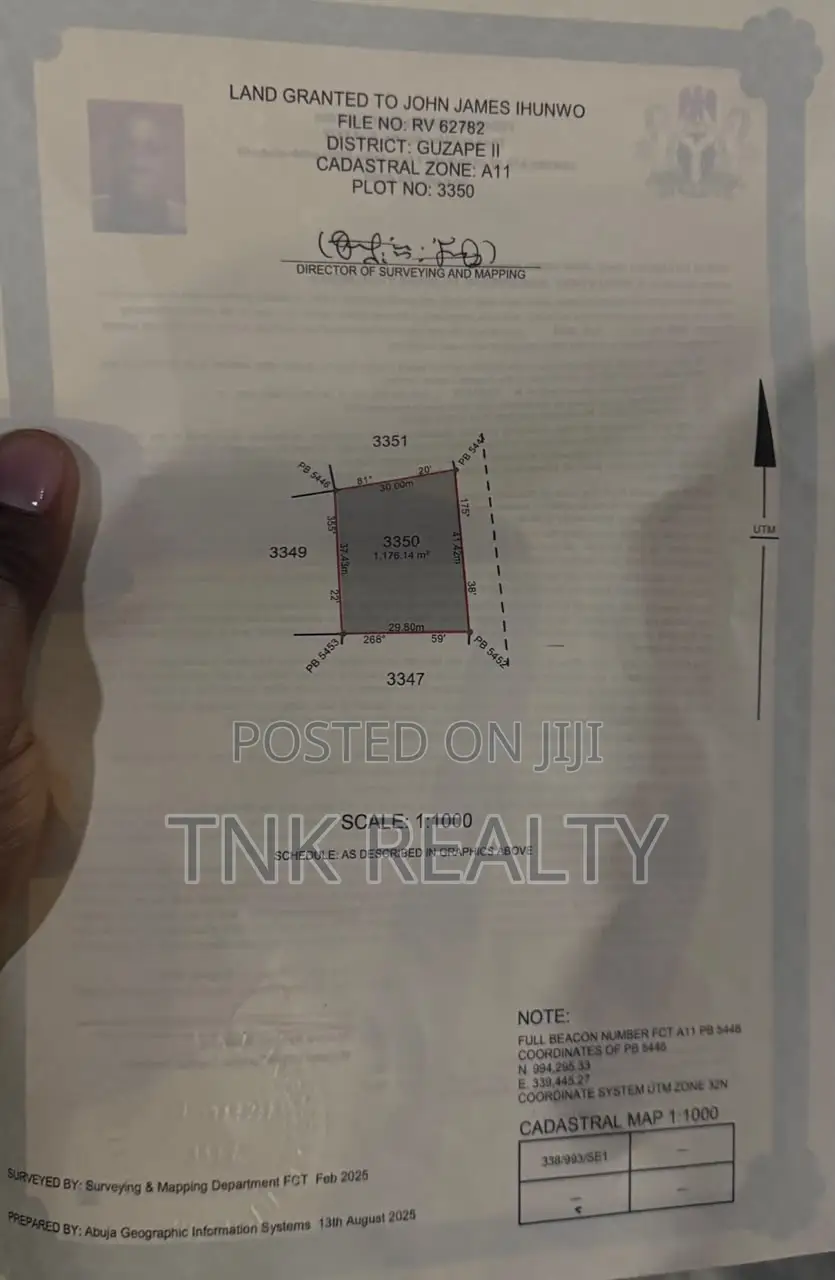 Guzape Plot for Sale With C of O in Guzape District