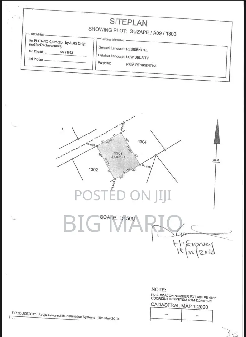 2678.83sqm Residential Land for Sale in Guzape Main in Guzape District