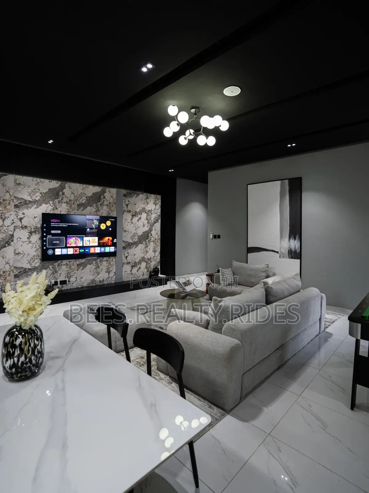 Black and White Themed 2BDRM With a Swimming Pool, Gym a Snooker Board in Lekki Phase 1