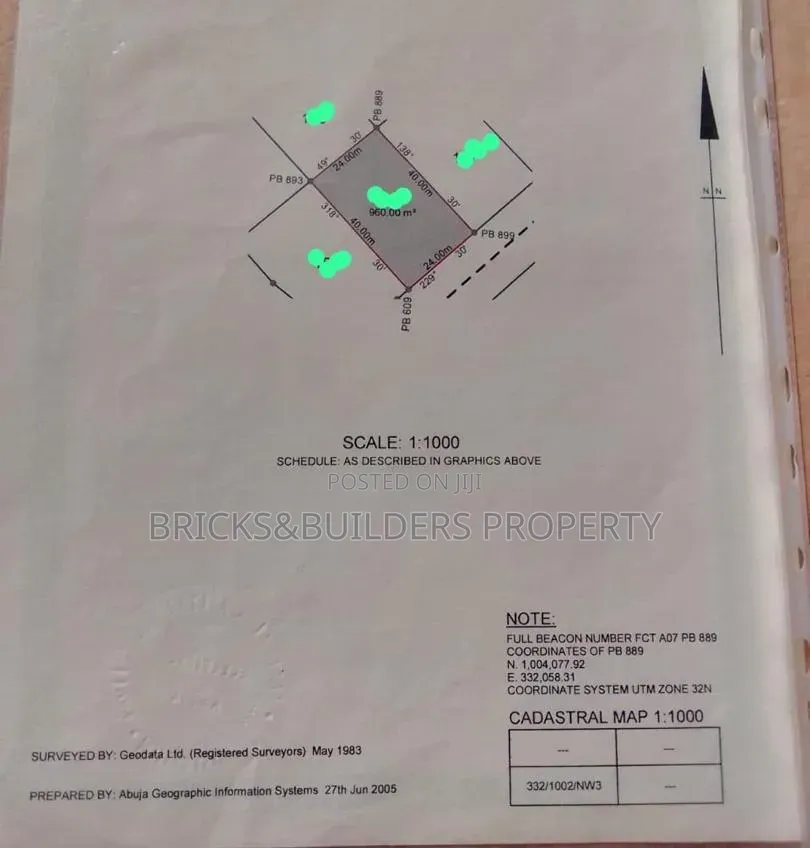 960sqm Residential Land With C of O in Wuse2 Near NTIC SCH Bon Hotel in Wuse 2